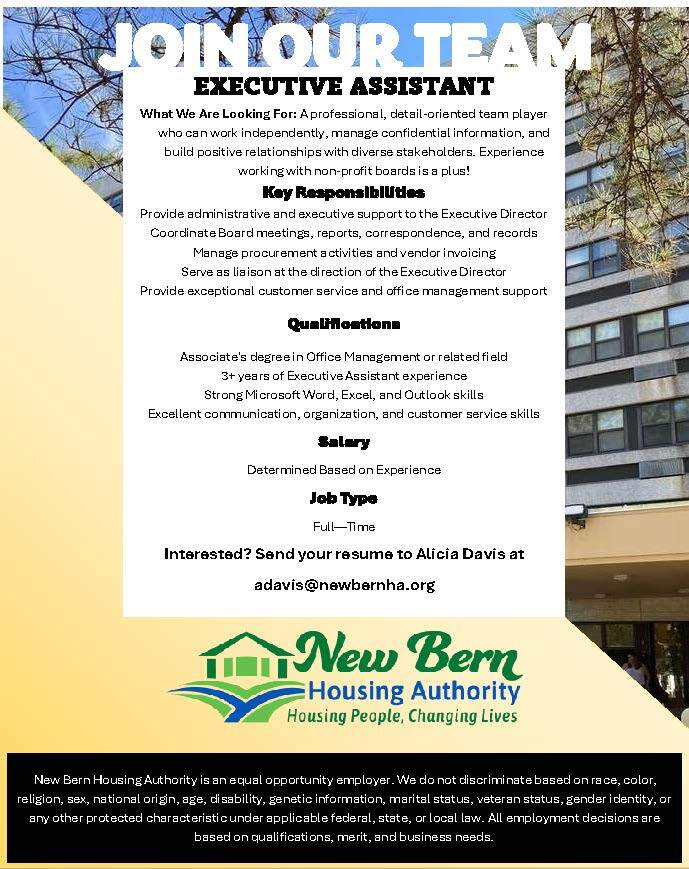 Executive Assistant Flyer. All information as listed below.